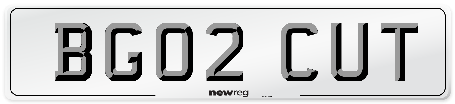 BG02 CUT Number Plate from New Reg